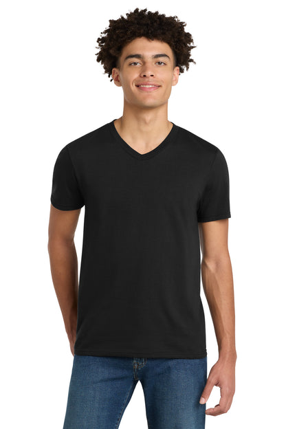 Custom Embroidered District T-Shirts  in Black