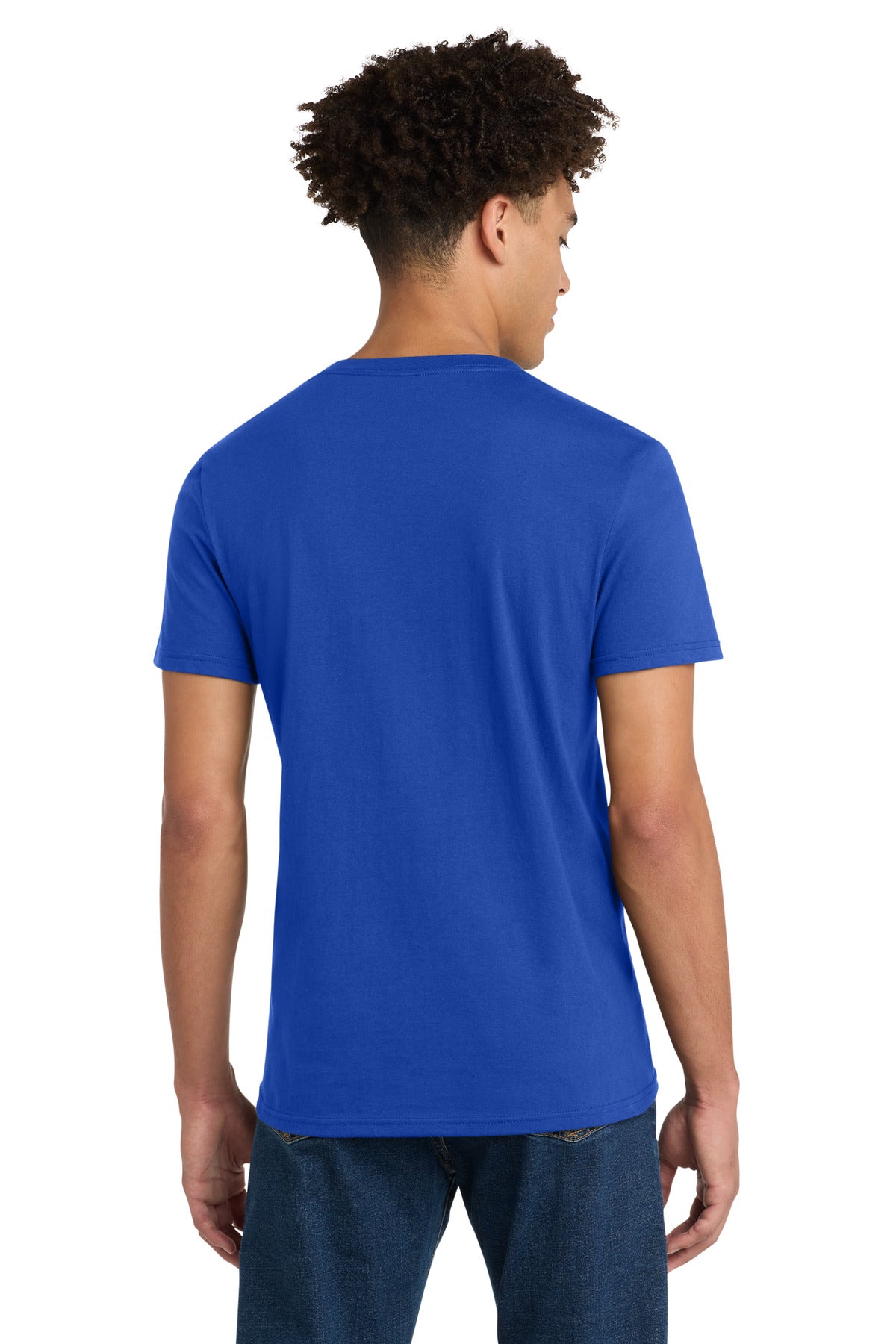 Custom Embroidered District T-Shirts  in Deep Royal