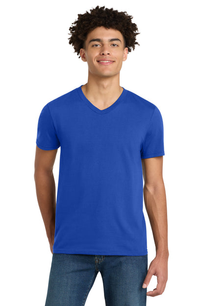 Custom Embroidered District T-Shirts  in Deep Royal