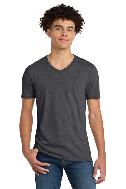 Custom Embroidered District T-Shirts  in Heathered Charcoal