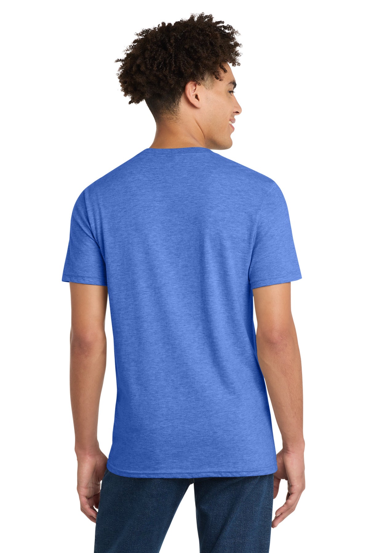 Custom Embroidered District T-Shirts  in Heathered Royal