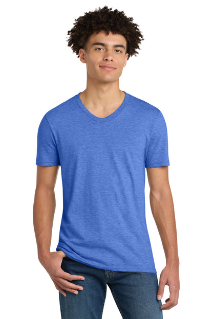 Custom Embroidered District T-Shirts  in Heathered Royal