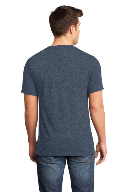 Custom Embroidered District Very Important Tee V-Neck. DT6500,Heathered Navy