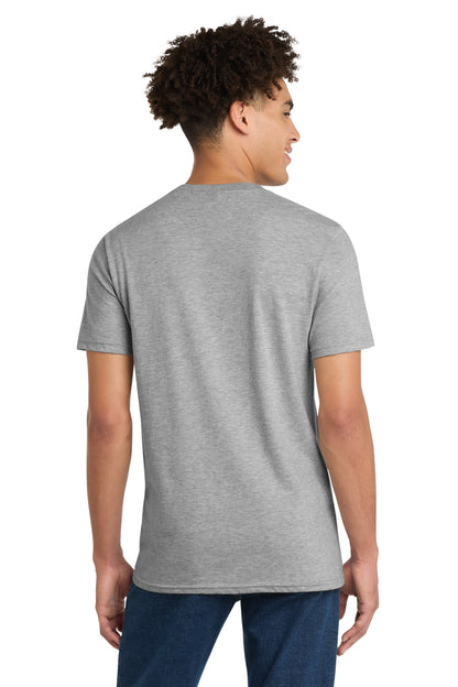 Custom Embroidered District T-Shirts  in Light Heather Grey