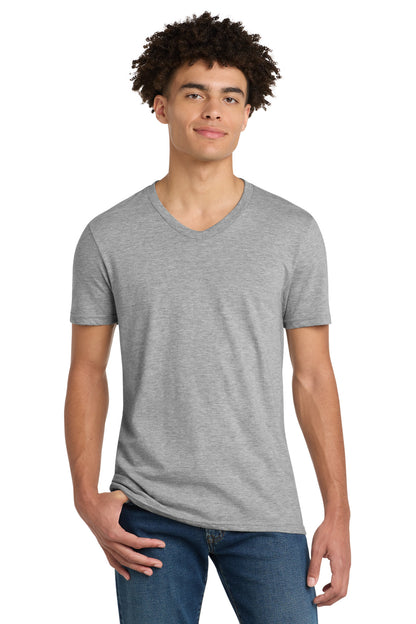 Custom Embroidered District T-Shirts  in Light Heather Grey
