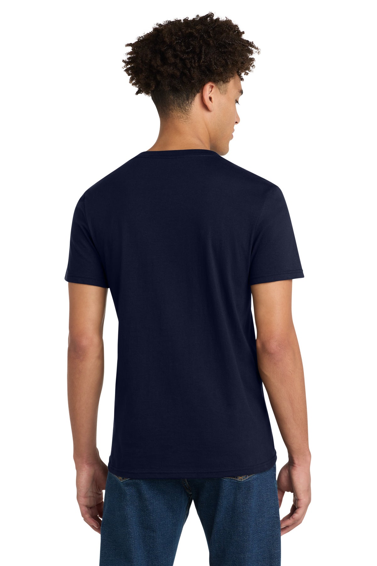 Custom Embroidered District T-Shirts  in New Navy