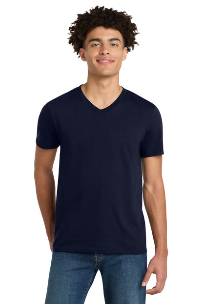 Custom Embroidered District T-Shirts  in New Navy