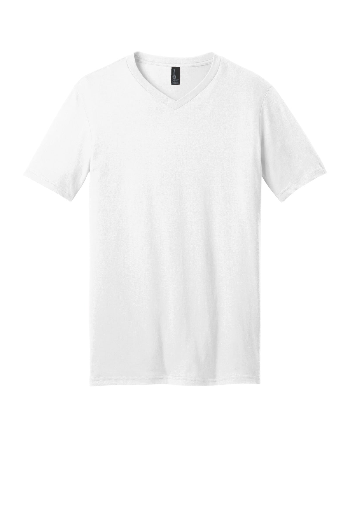 Custom Embroidered District T-Shirts  in White