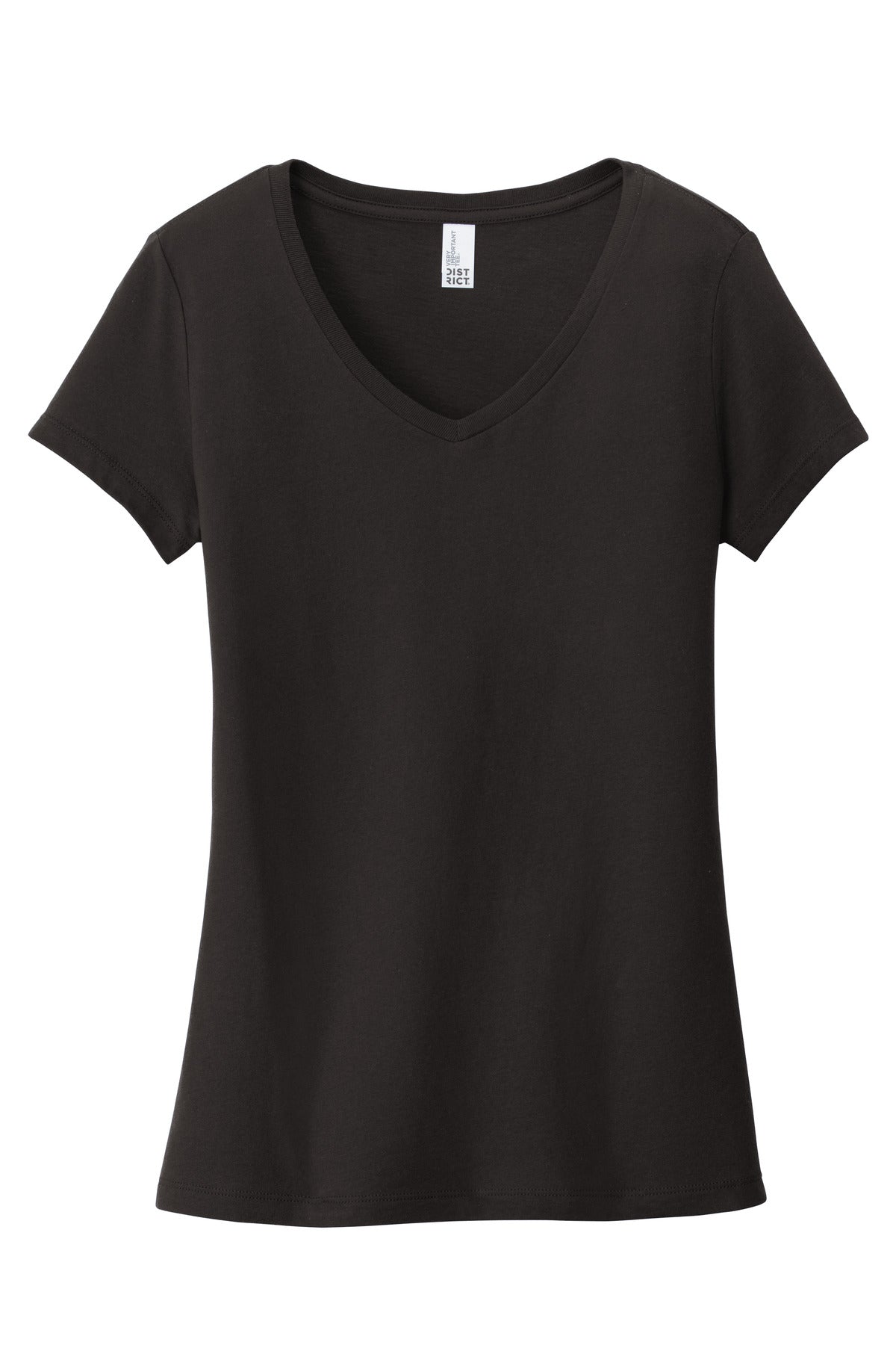 Custom Embroidered District T-Shirts  in Black