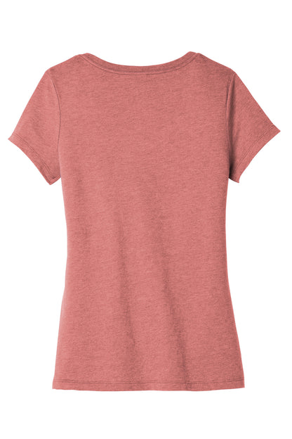 Custom Embroidered District T-Shirts  in Blush Frost