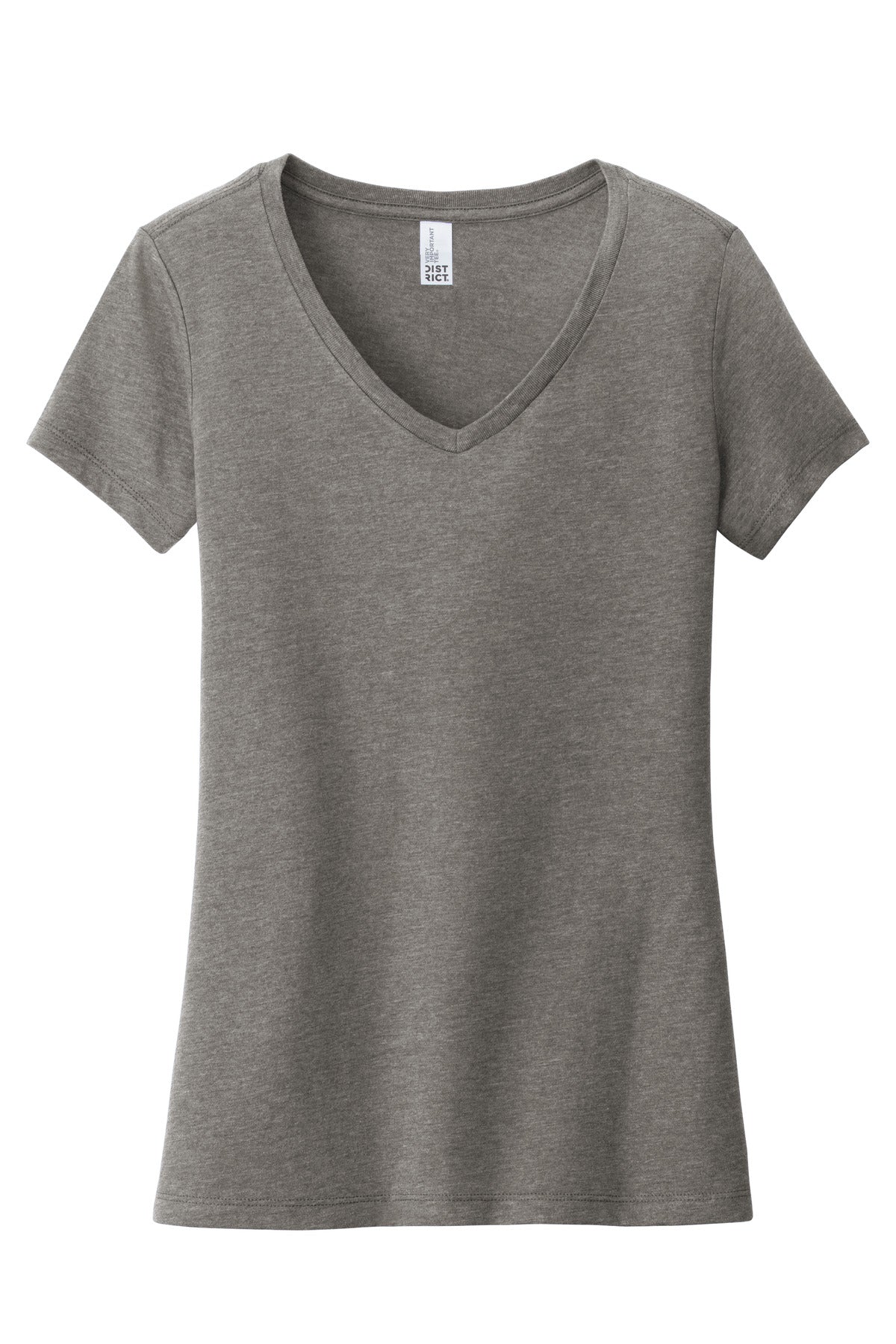 Custom Embroidered District T-Shirts  in Grey Frost