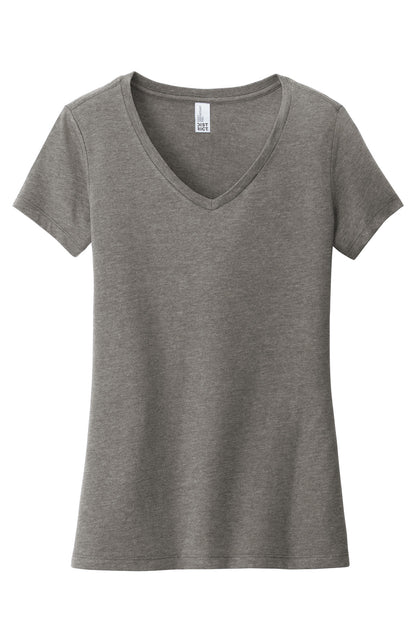 Custom Embroidered District T-Shirts  in Grey Frost