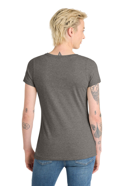 Custom Embroidered District T-Shirts  in Grey Frost