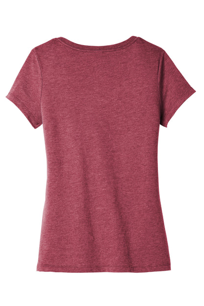 Custom Embroidered District T-Shirts  in Heathered Cardinal