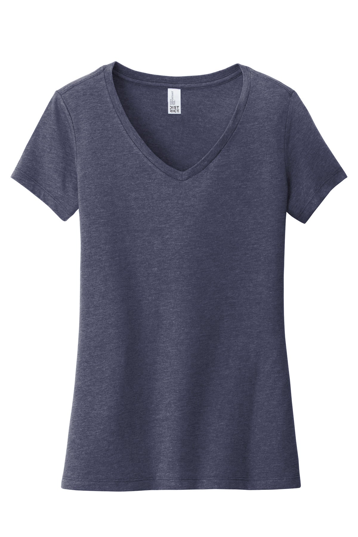 Custom Embroidered District T-Shirts  in Heathered Navy