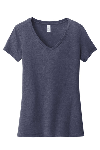 Custom Embroidered District T-Shirts  in Heathered Navy