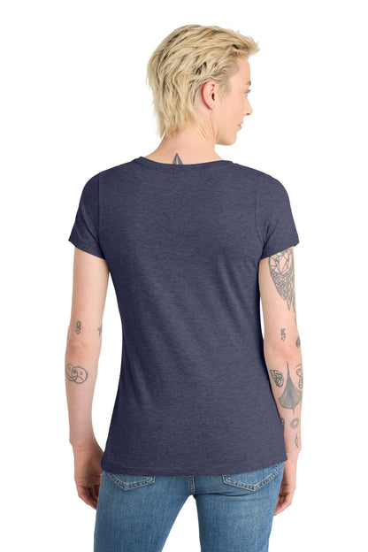 Custom Embroidered District T-Shirts  in Heathered Navy