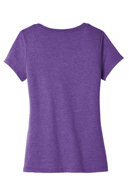 Custom Embroidered District T-Shirts  in Heathered Purple
