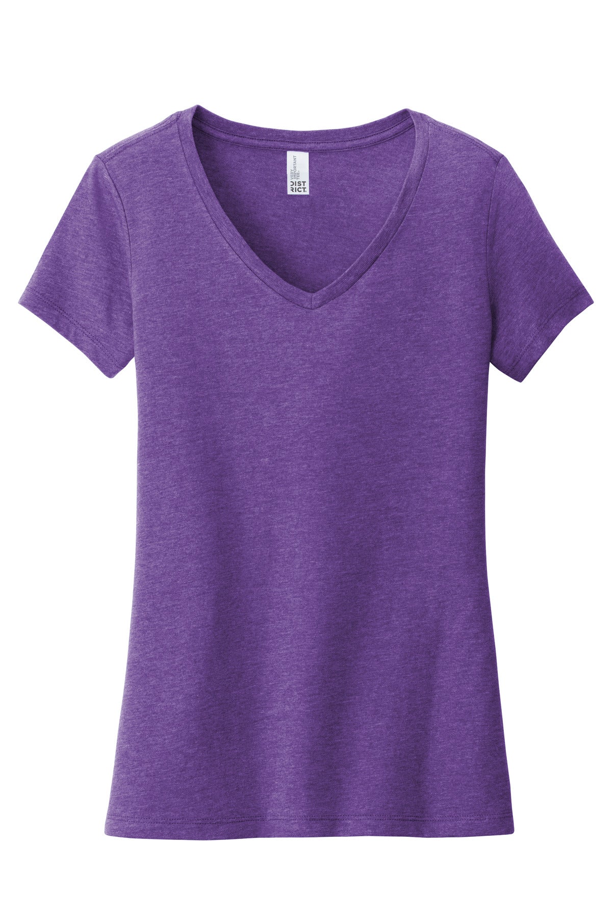 Custom Embroidered District T-Shirts  in Heathered Purple