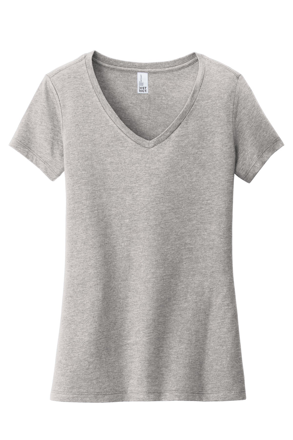 Custom Embroidered District T-Shirts  in Light Heather Grey