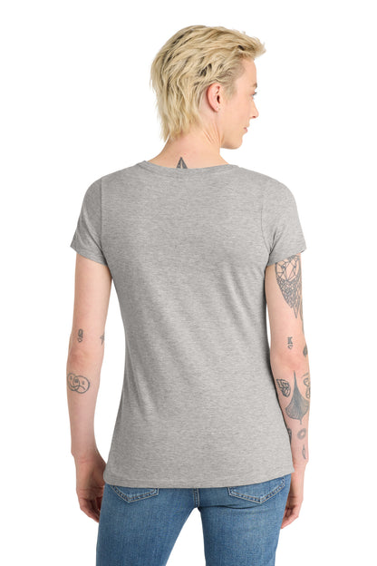Custom Embroidered District T-Shirts  in Light Heather Grey