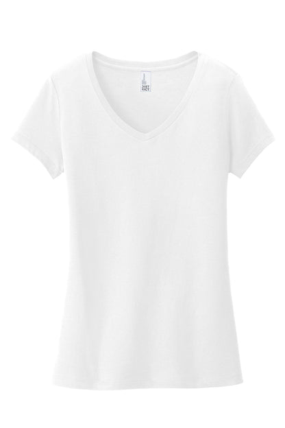 Custom Embroidered District T-Shirts  in White