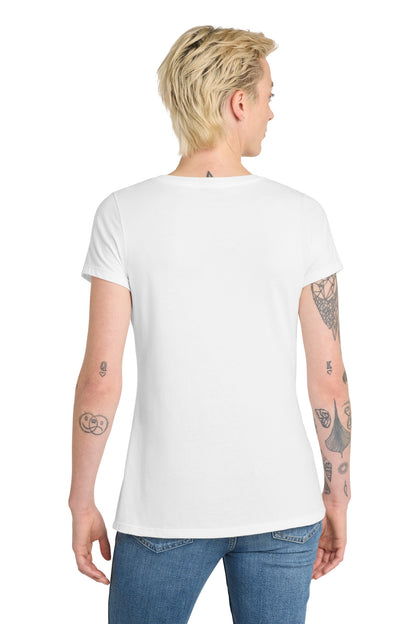 Custom Embroidered District T-Shirts  in White