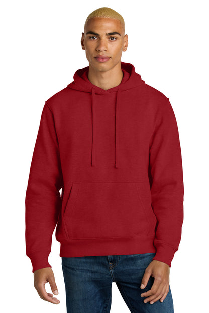 Custom Embroidered District Sweatshirts in Classic Red