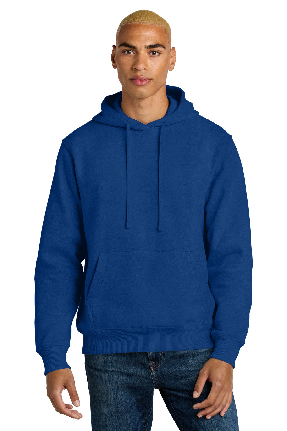Custom Embroidered District Sweatshirts in Deep Royal