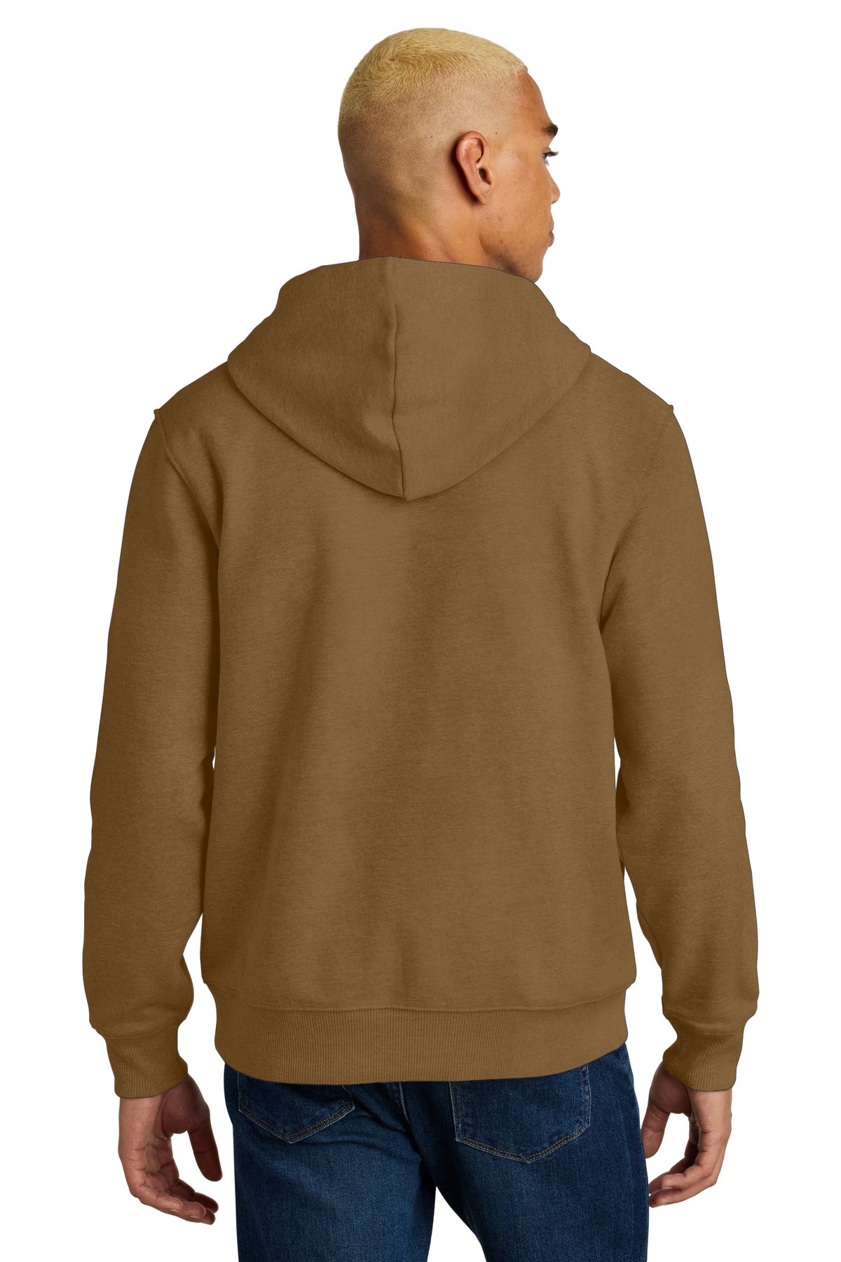 Custom Embroidered District Sweatshirts in Duck Brown
