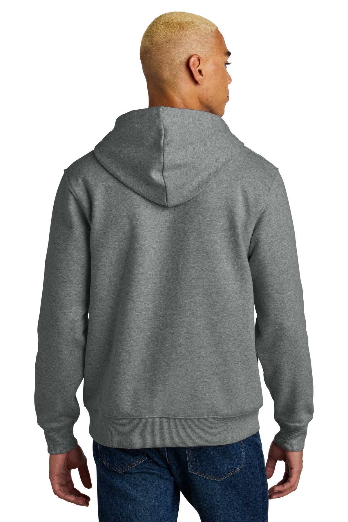Custom Embroidered District Sweatshirts in Grey Frost