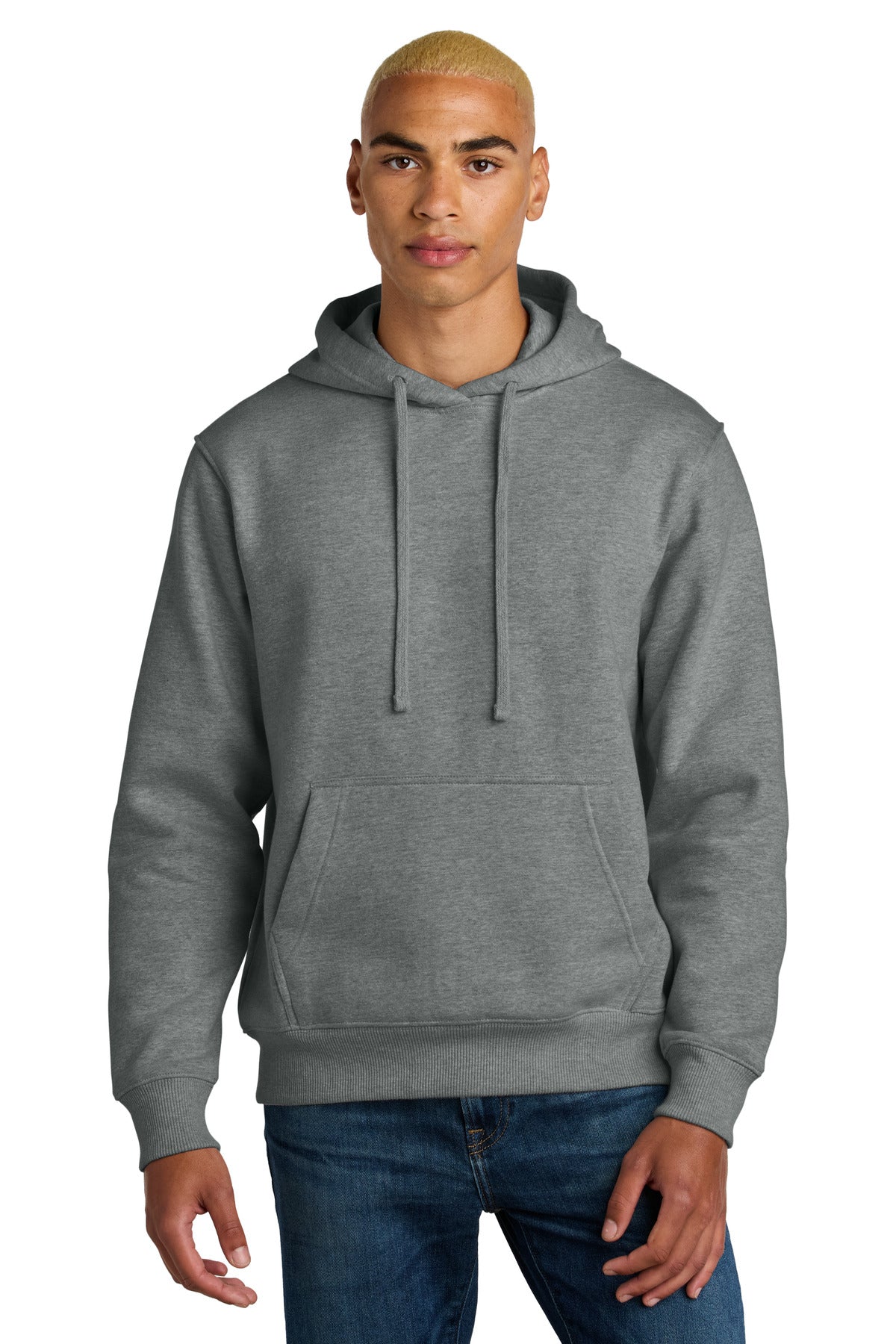 Custom Embroidered District Sweatshirts in Grey Frost