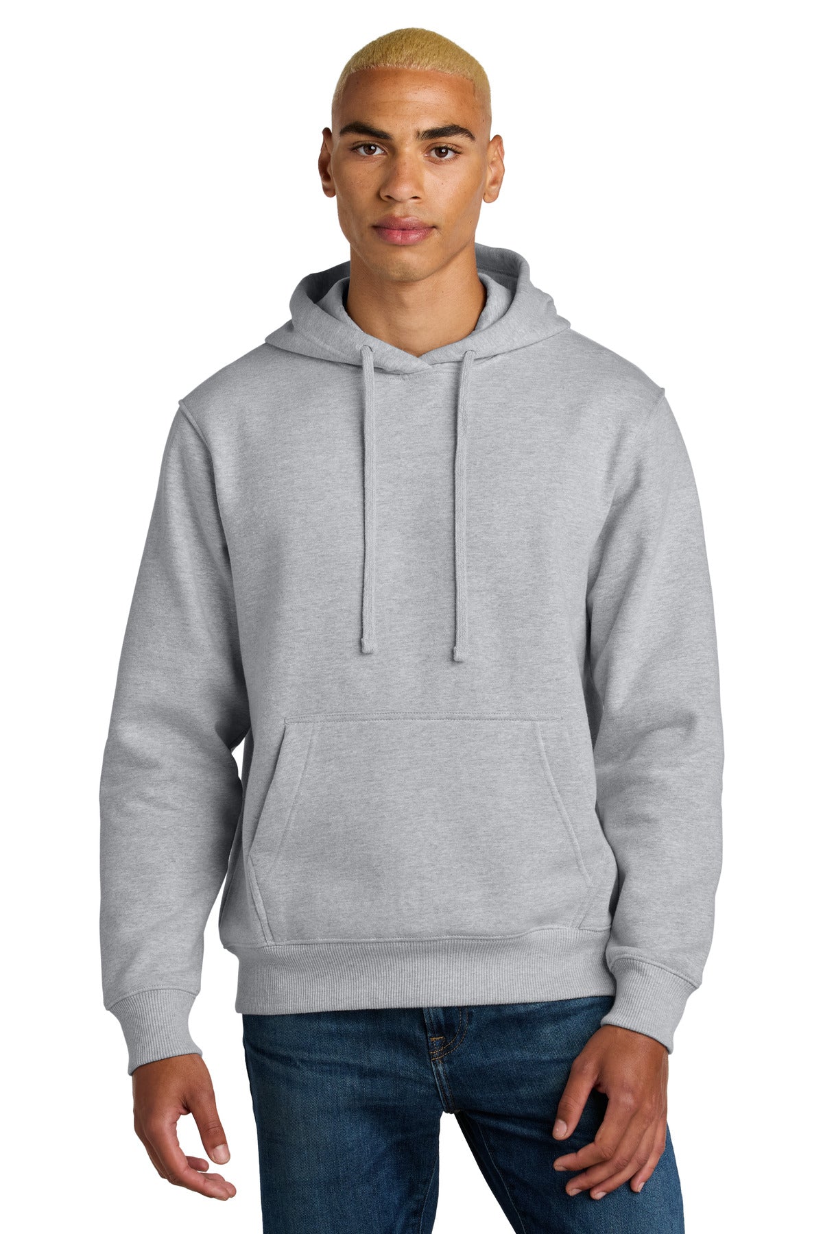 Custom Embroidered District Sweatshirts/Fleece in Light Heather Grey