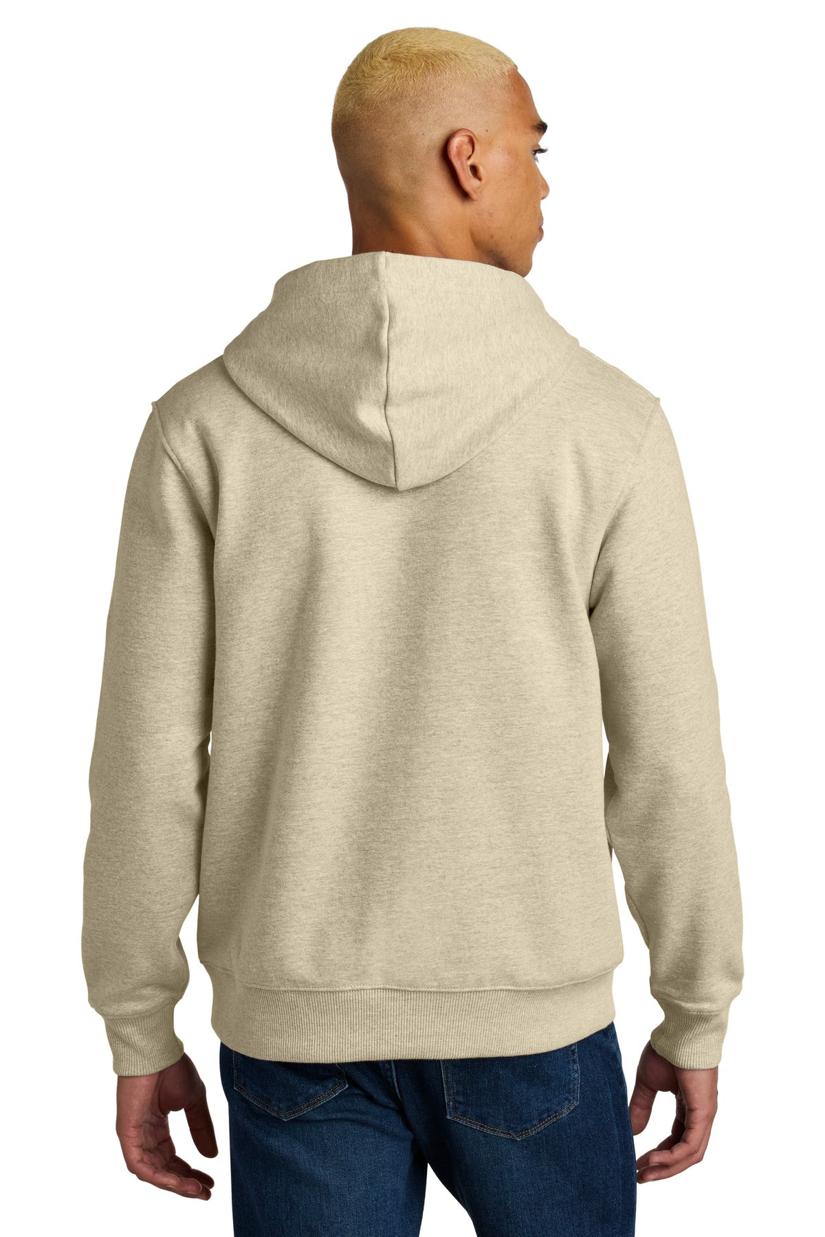 Custom Embroidered District Sweatshirts in Oatmeal Heather