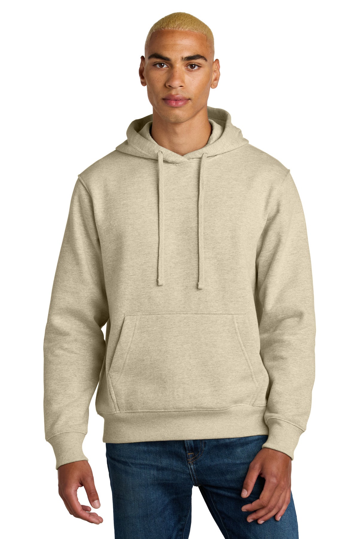 Custom Embroidered District Sweatshirts in Oatmeal Heather