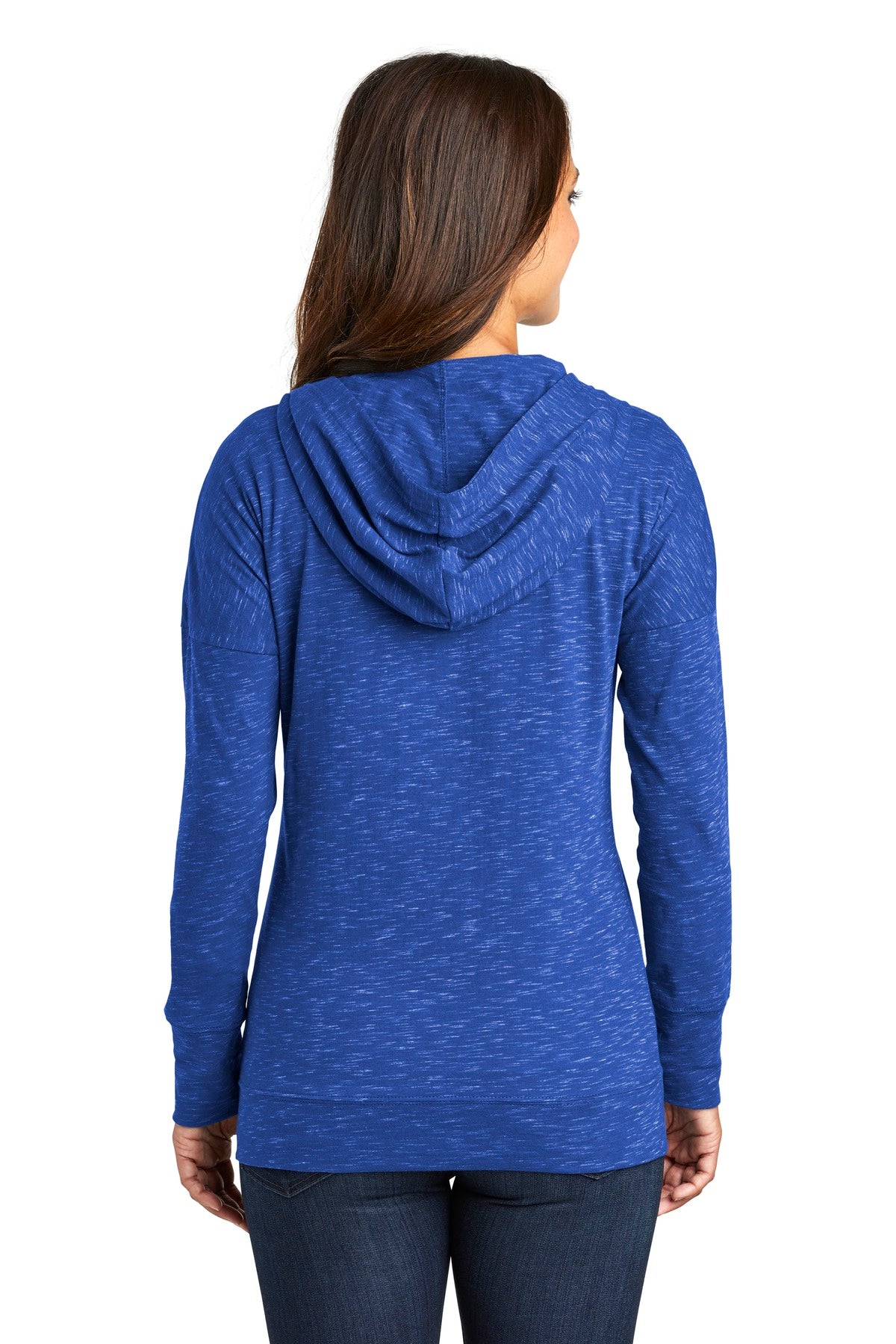 Custom Embroidered District  Women's Medal Full-Zip Hoodie. DT665,Deep Royal