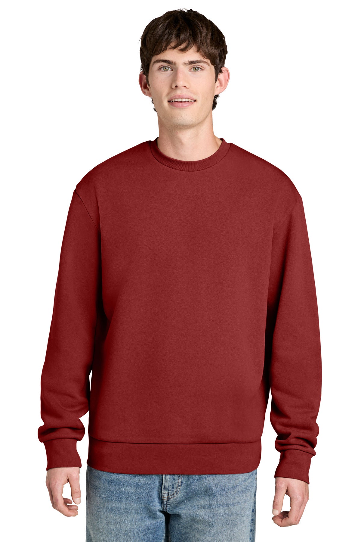 Custom Embroidered District Sweatshirts in Cherrywood