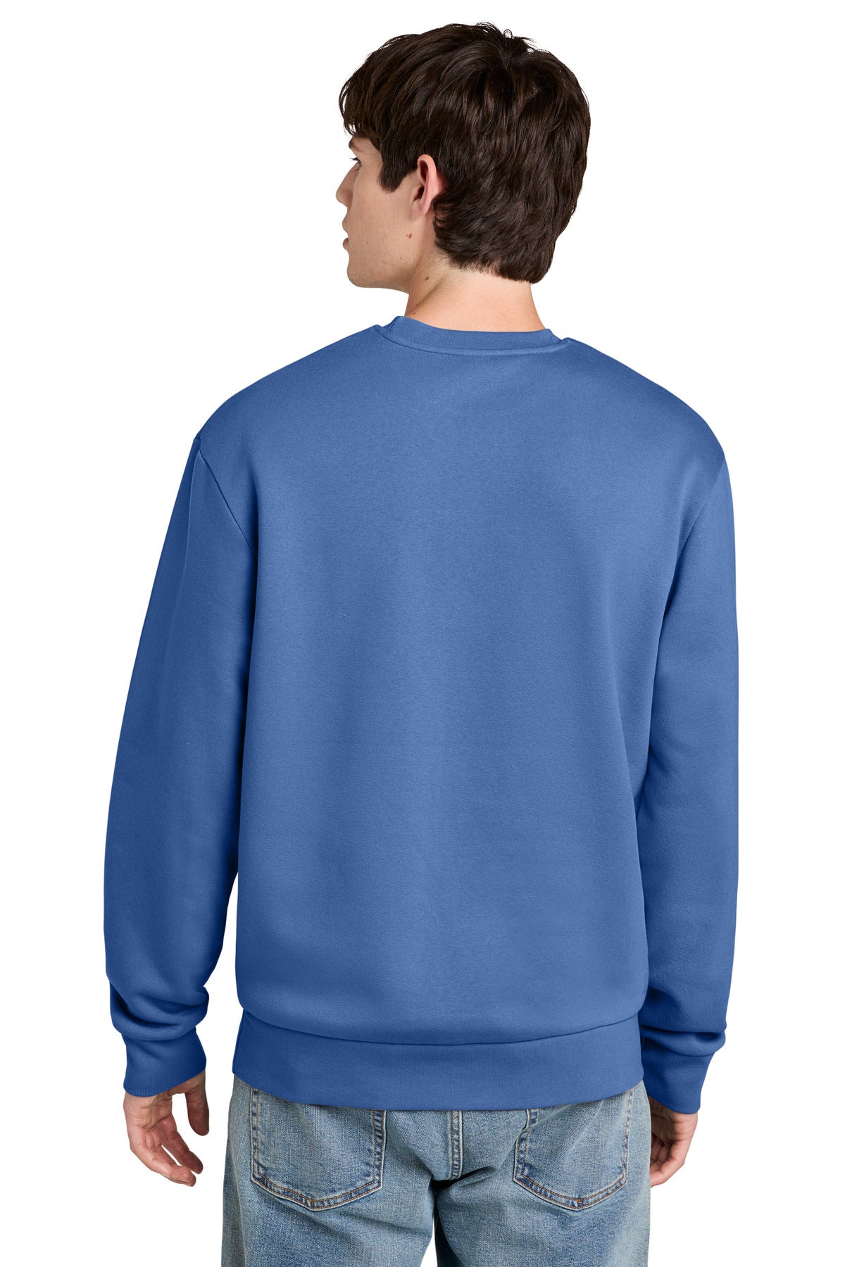 Custom Embroidered District Sweatshirts in Cornflower Blue