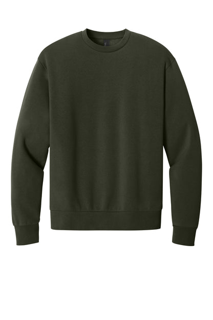 Custom Embroidered District Sweatshirts in Dark Olive