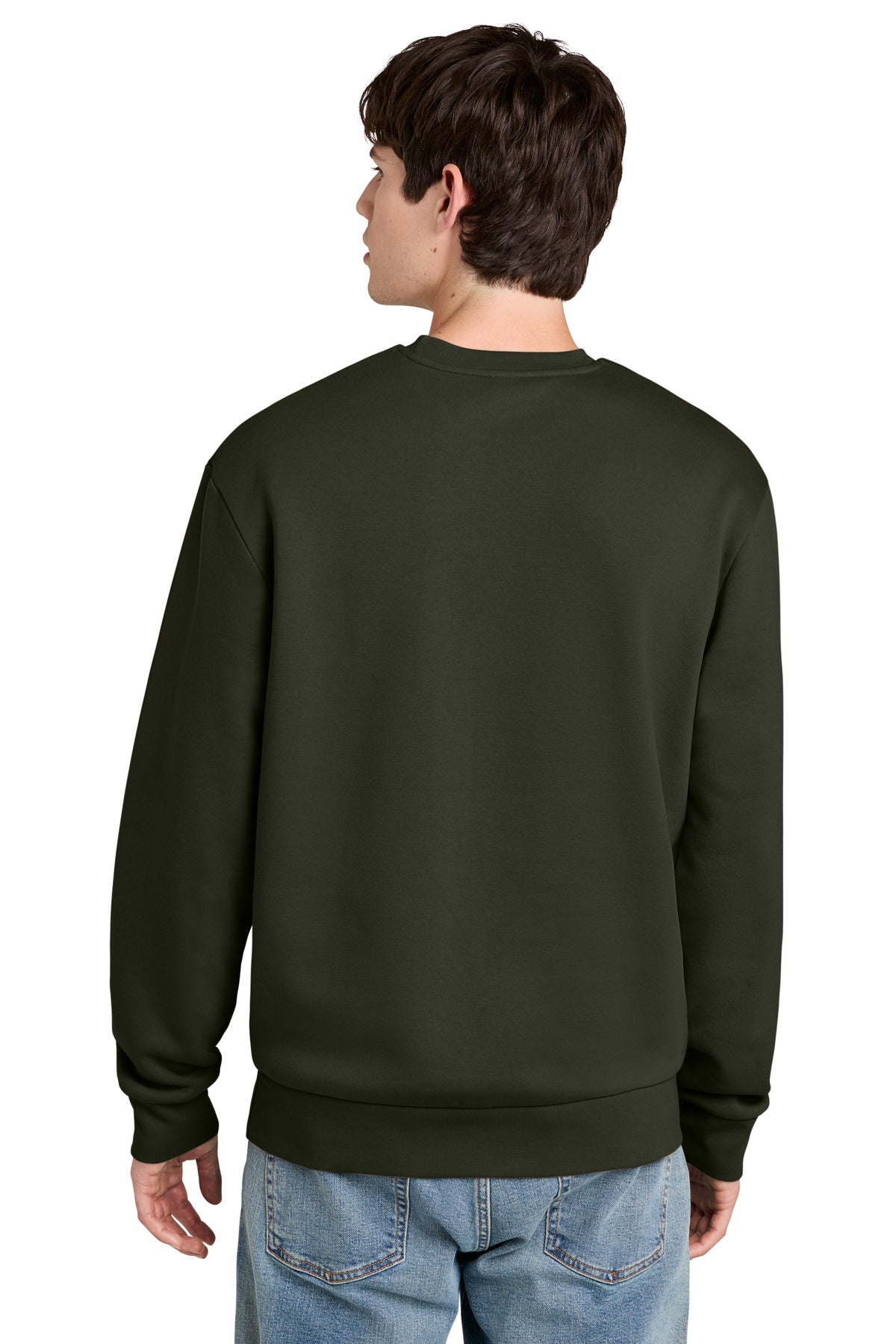 Custom Embroidered District Sweatshirts in Dark Olive