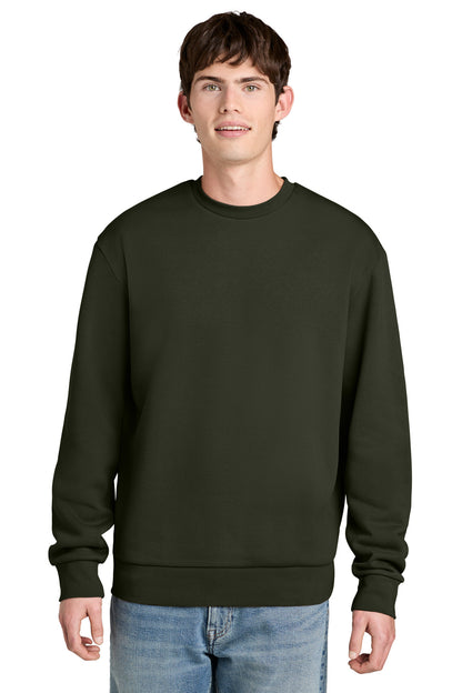 Custom Embroidered District Sweatshirts in Dark Olive