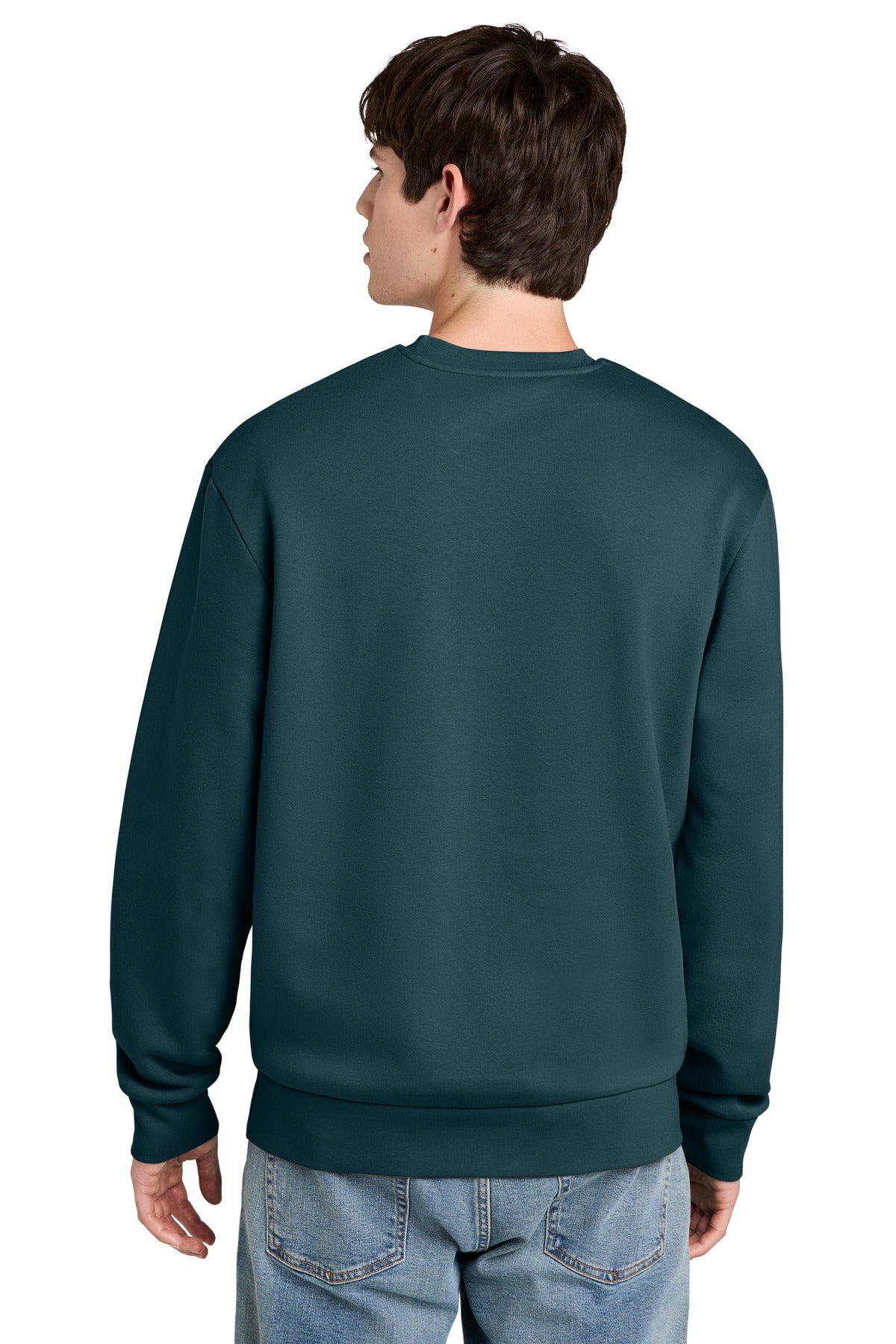 Custom Embroidered District Sweatshirts in Deep Cyan