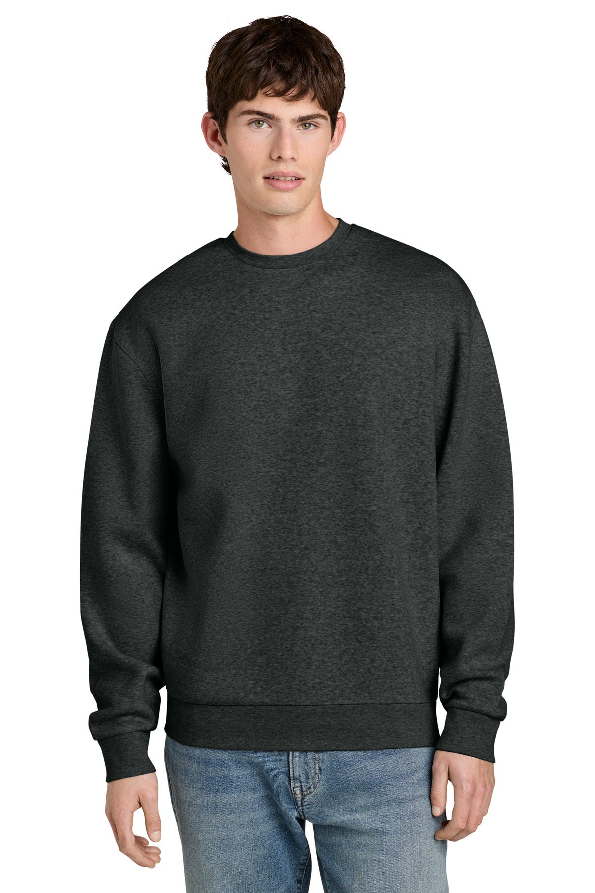 Custom Embroidered District Sweatshirts in Heathered Charcoal