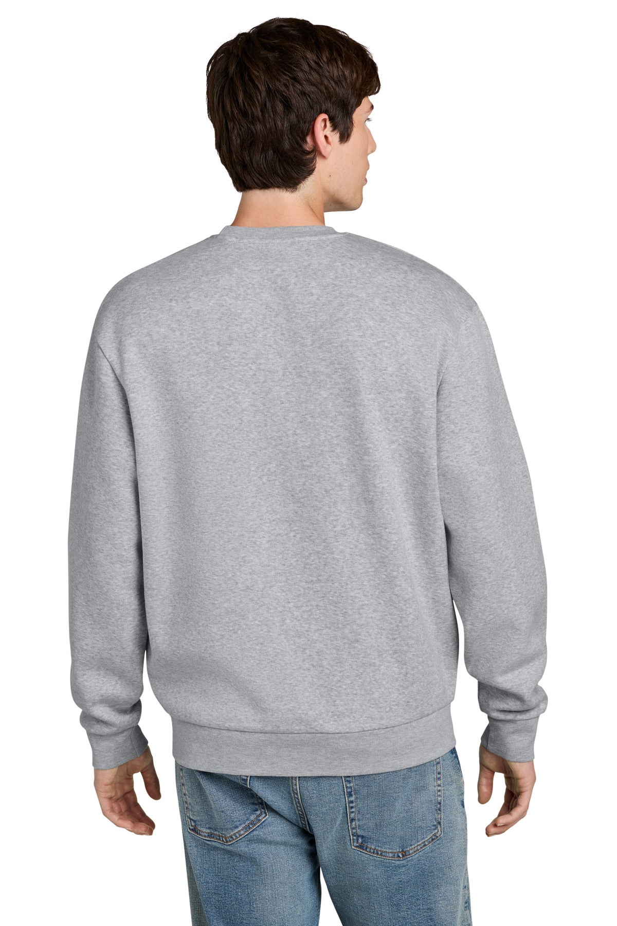 Custom Embroidered District Sweatshirts in Light Heather Grey