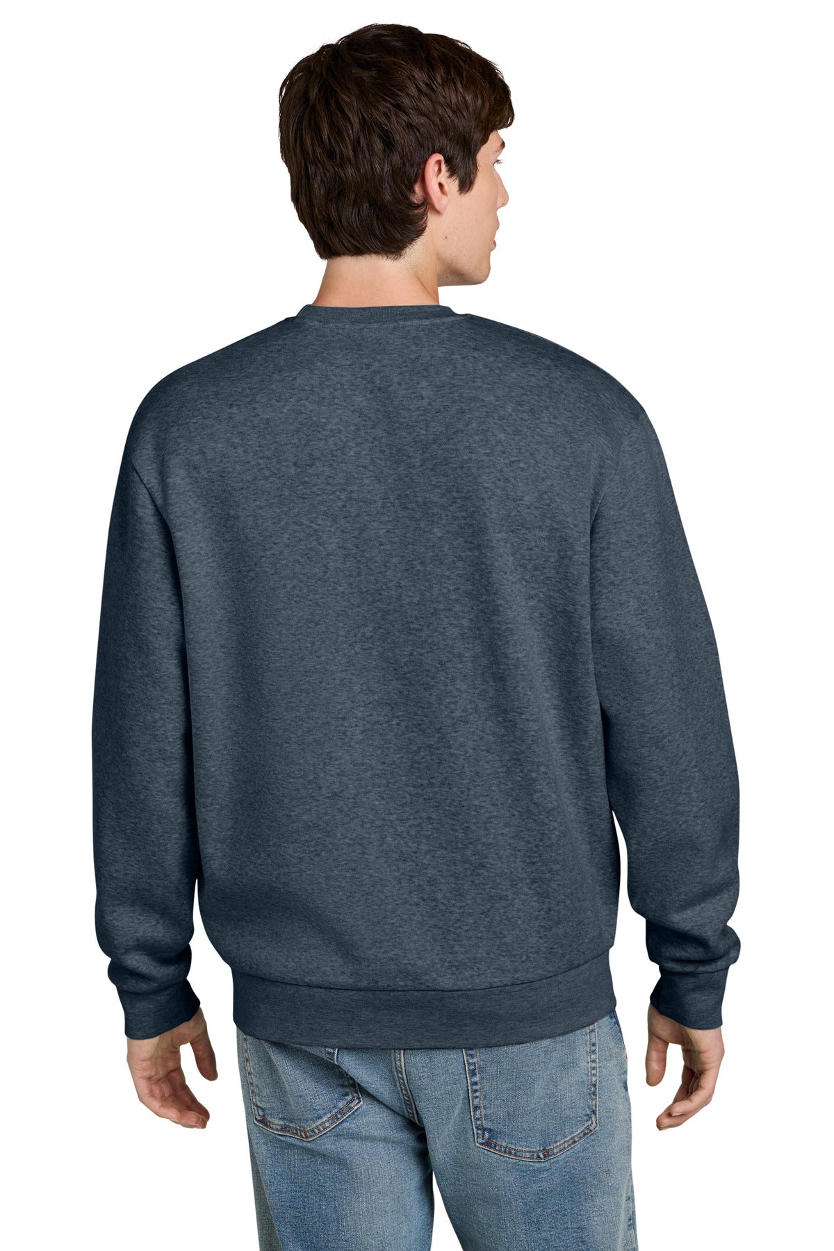 Custom Embroidered District Sweatshirts in Navy Heather