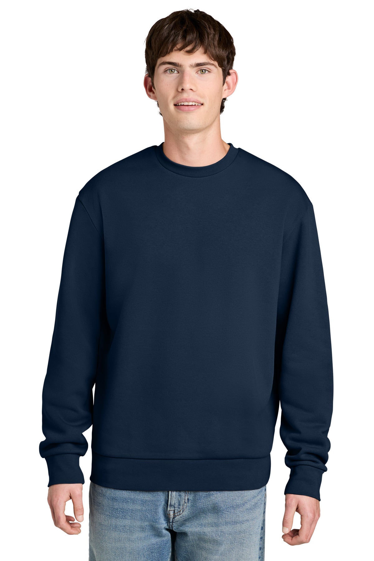 Custom Embroidered District Sweatshirts in River Blue Navy