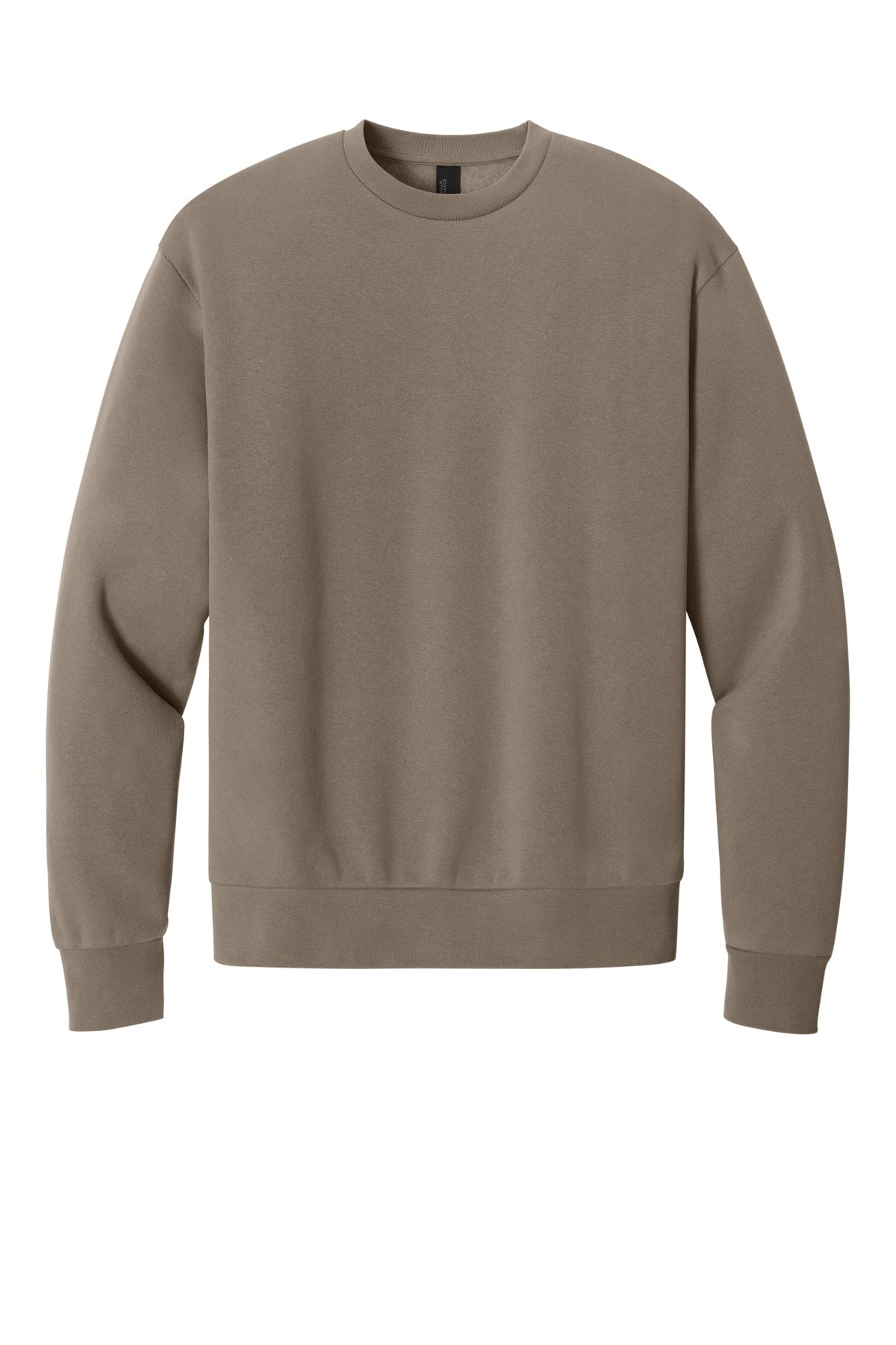 Custom Embroidered District Sweatshirts in Warm Taupe