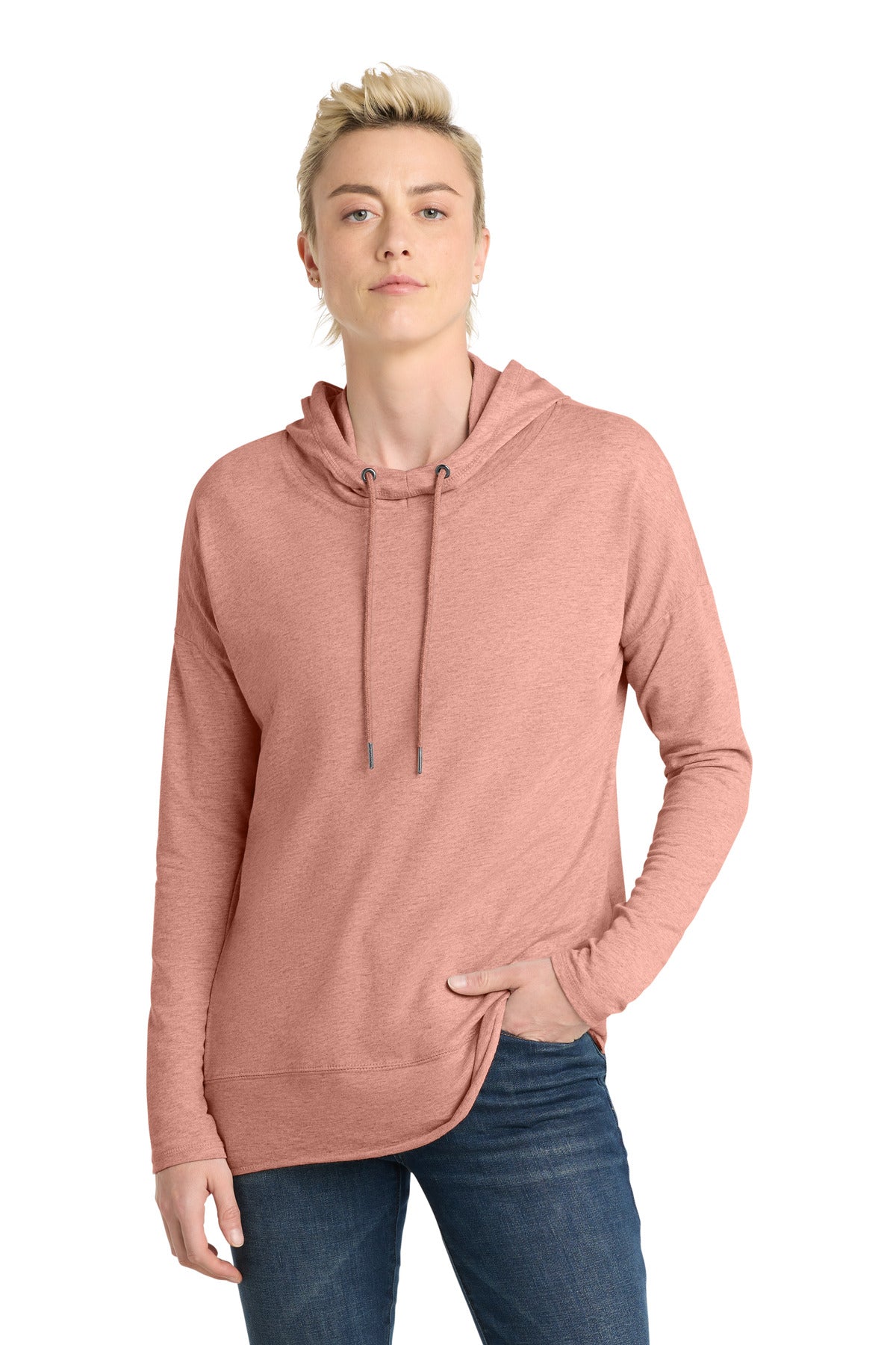 Custom Embroidered District Sweatshirts/Fleece in Nostalgia Rose Heather