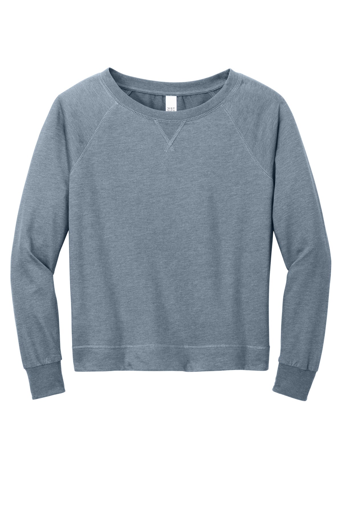 Custom Embroidered District Sweatshirts/Fleece in Flint Blue Heather