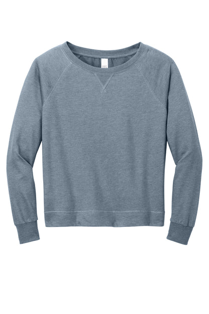 Custom Embroidered District Sweatshirts/Fleece in Flint Blue Heather